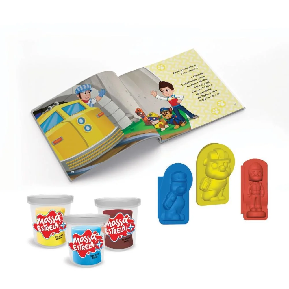 LIVRO BRINQUEDO ILUSTRADO PATRULHA CANINA CHASE C/MASSA ESTRELA (UNIDADE) - imagem 5