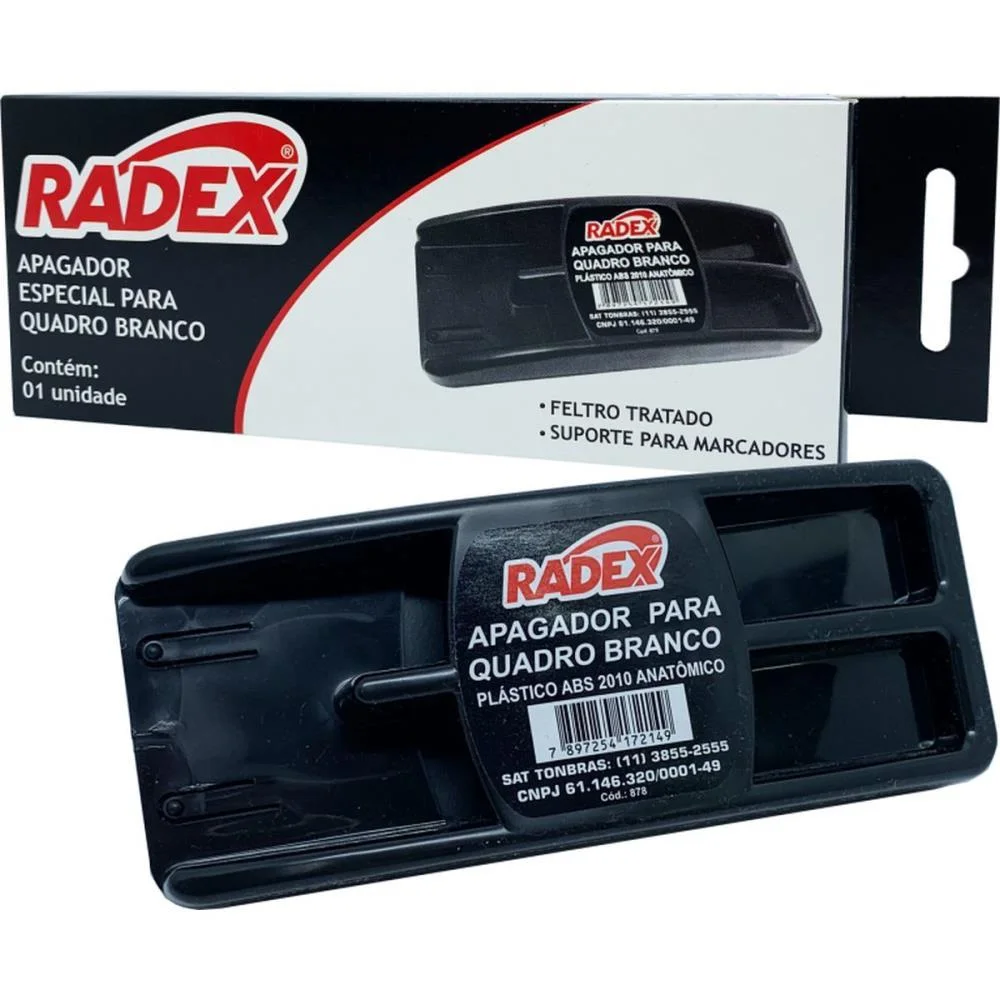 APAGADOR QUADRO BRANCO ASUPER BASE DE PLASTICO RADEX (UNIDADE) - imagem 2