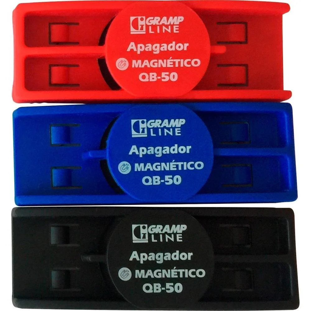 APAGADOR QUADRO BRANCO MAGNETICO QB-50 AZ/PT/VM GRAMP LINE (UNIDADE) - imagem 2