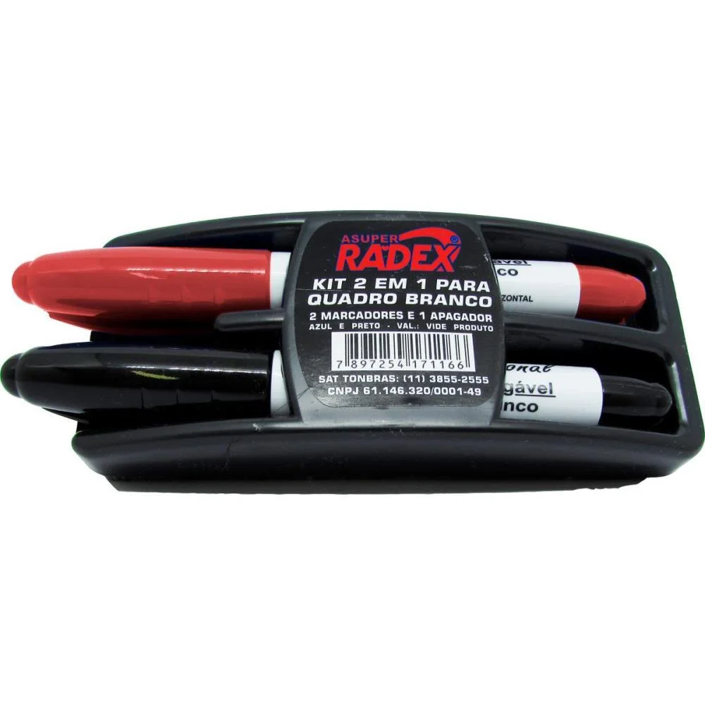 APAGADOR QUADRO BRANCO KIT APAGADOR C/ 2 MARC. PT/VM RADEX (KIT) - imagem 2