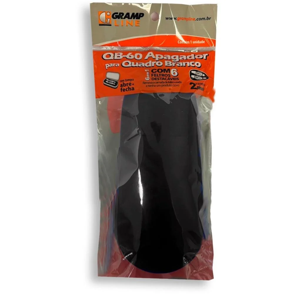 APAGADOR QUADRO BRANCO ESTOJO C/TAMPA/ 6 FELTROS QB60 GRAMP LINE (UNIDADE) - imagem 5