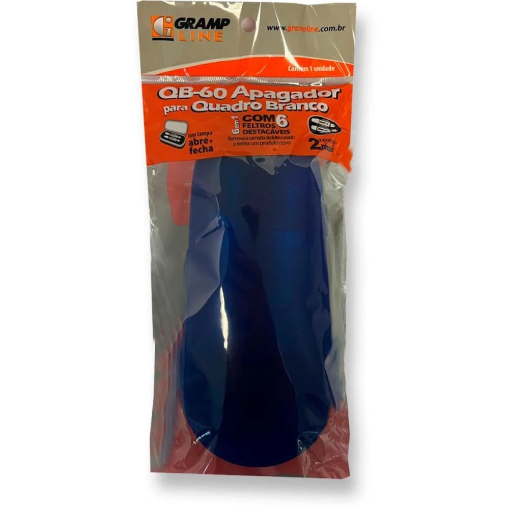 APAGADOR QUADRO BRANCO ESTOJO C/TAMPA/ 6 FELTROS QB60 GRAMP LINE (UNIDADE) - imagem 6