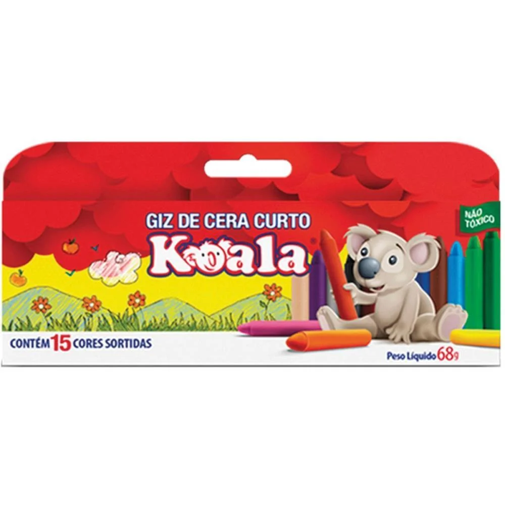 GIZ DE CERA CURTO 15 CORES KOALA DELTA (PCT.C/12) - imagem 2