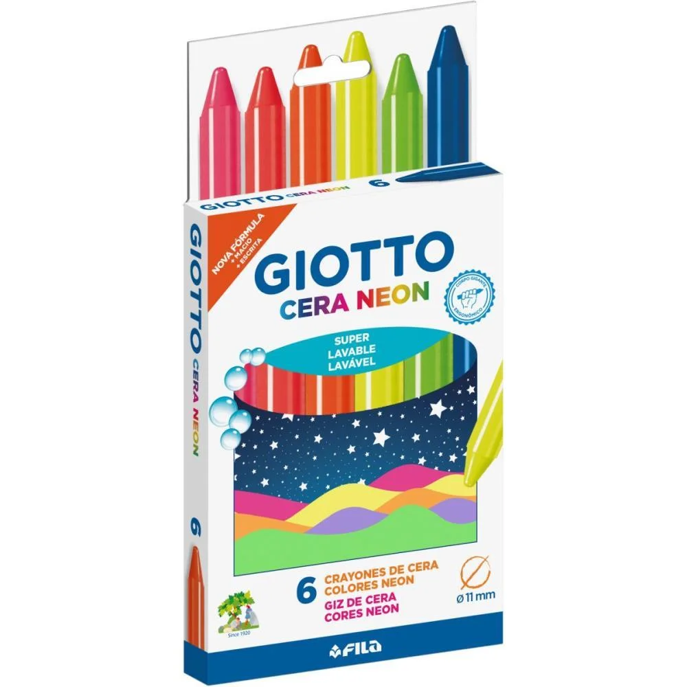 GIZ DE CERA FINO GIOTTO MAXI NEON 6 CORES CANSON (PCT.C/12) - imagem 4