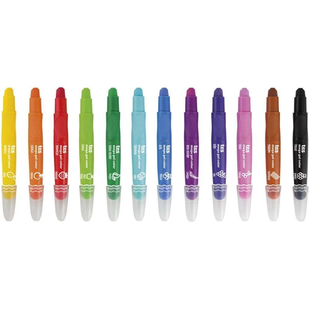 GIZ DE CERA JUMBO TRIS RETRATIL 12CORES C/CHEIRO SUMMIT (ESTOJO) - imagem 3