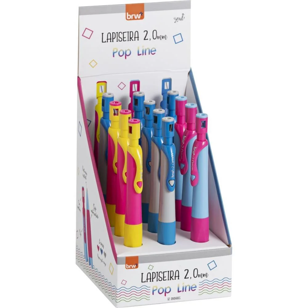 LAPISEIRA 2.0MM PLASTICA POP LINE (S) BRW (DP.C/12) - imagem 2