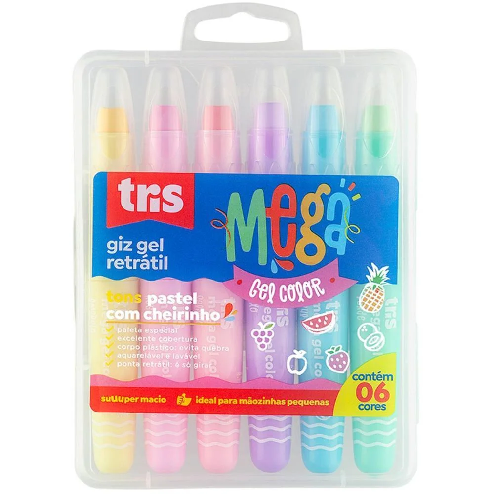 GIZ DE CERA JUMBO TRIS RETRATIL GEL 6 TONS PASTE SUMMIT (ESTOJO) - imagem 2