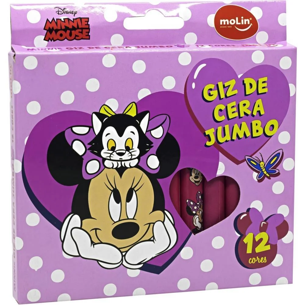 GIZ DE CERA JUMBO MINNIE 12 CORES MOLIN (CX.C/12) - imagem 5