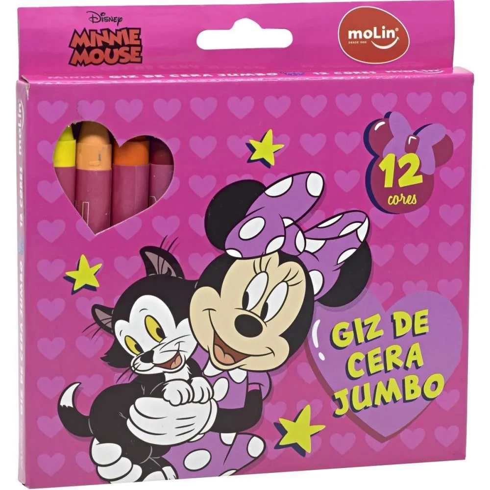 GIZ DE CERA JUMBO MINNIE 12 CORES MOLIN (CX.C/12) - imagem 6