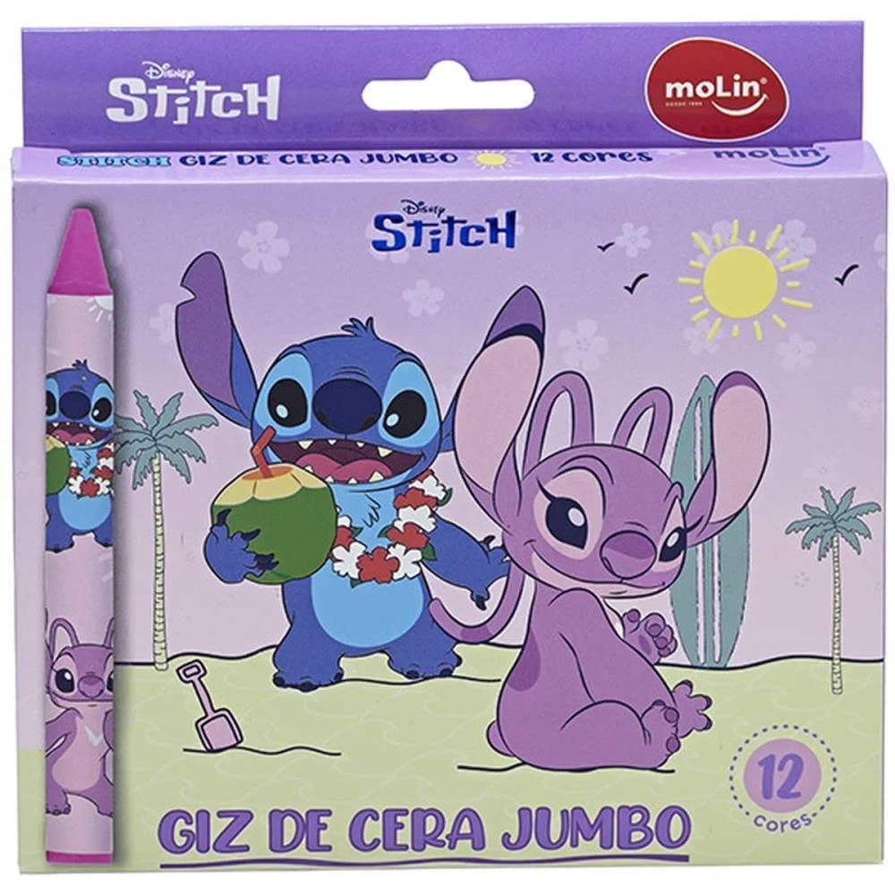 GIZ DE CERA JUMBO STITCH 12 CORES MOLIN (CX.C/12) - imagem 3