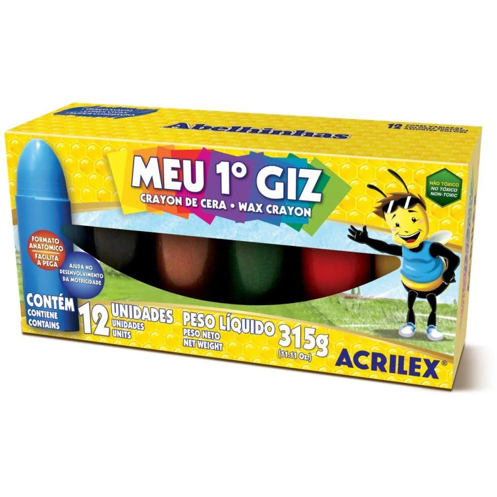 GIZ DE CERA JUMBO 12 CORES MEU 1 GIZ DE CERA ACRILEX (CX.C/03) - imagem 2