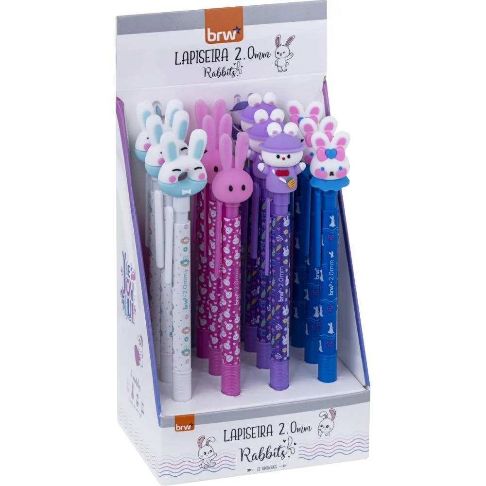 LAPISEIRA 2.0MM PLASTICA RABBITS SORTIDAS BRW (DP.C/12) - imagem 2