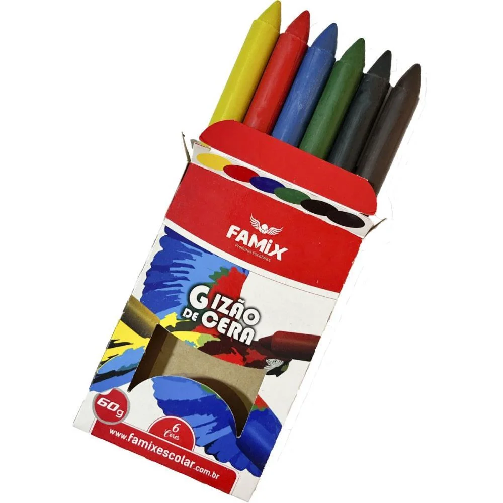 GIZ DE CERA JUMBO 06 CORES 60G FAMIX (PCT.C/06) - imagem 2