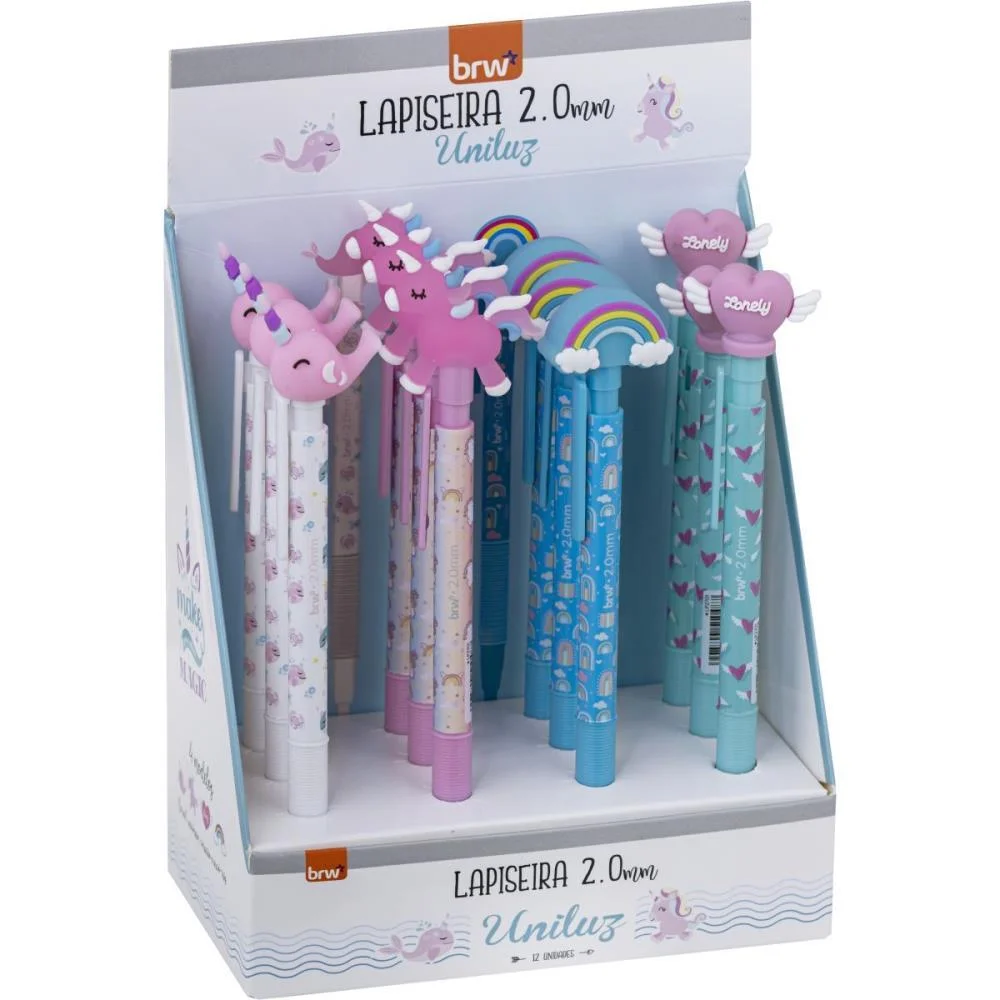 LAPISEIRA 2.0MM PLASTICA UNILUZ SORTIDAS BRW (DP.C/12) - imagem 2