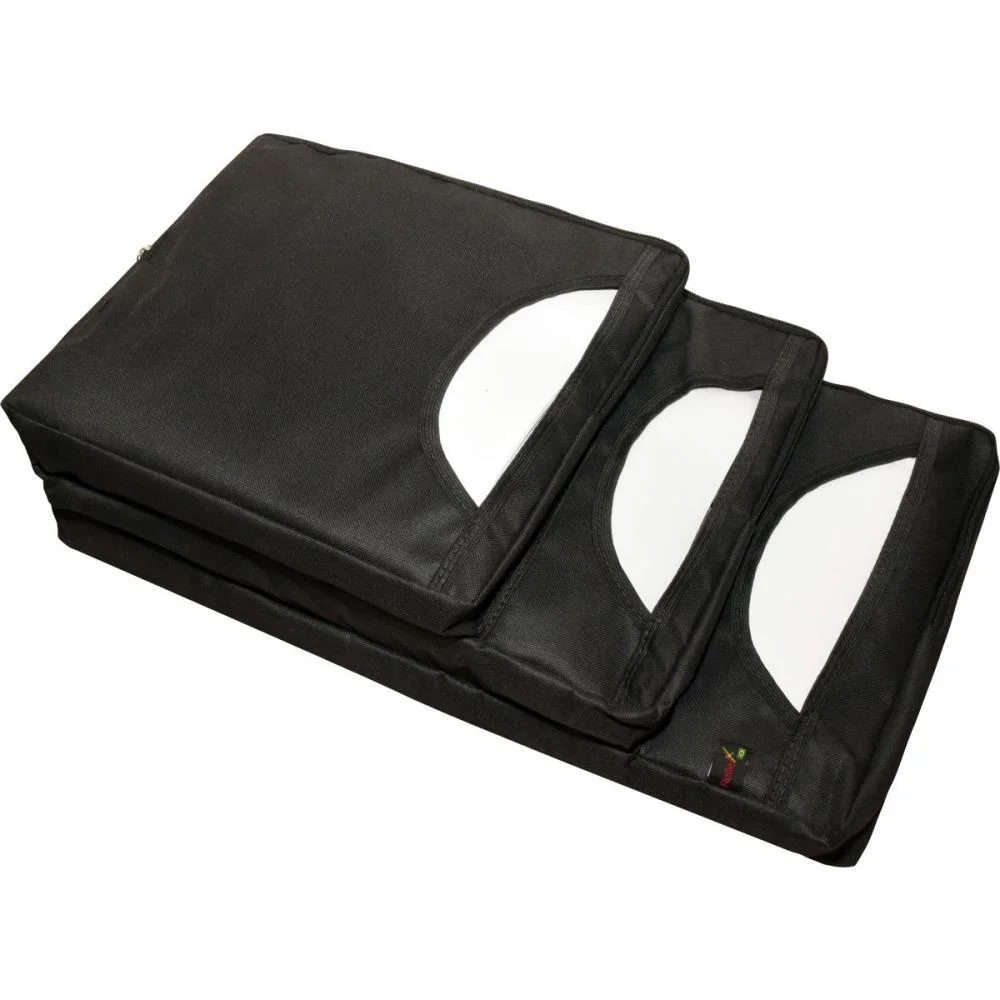 PORTA SACOLA P/BALCAO 3 BOLSOS NYLON PRETA REFLEX (UNIDADE) - imagem 2