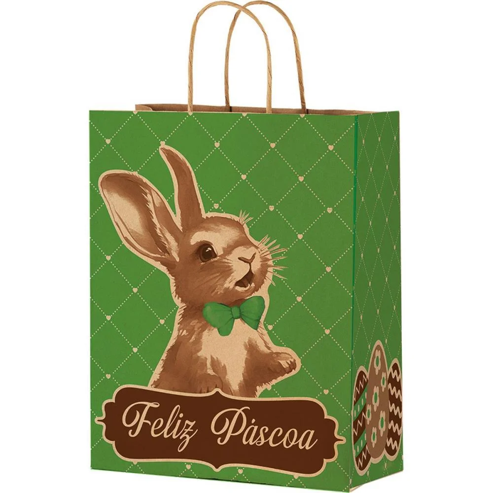 SACOLA DECORADA PASCOA PASCOA RABBIT M FESTCOLOR (PCT.C/25) - imagem 3