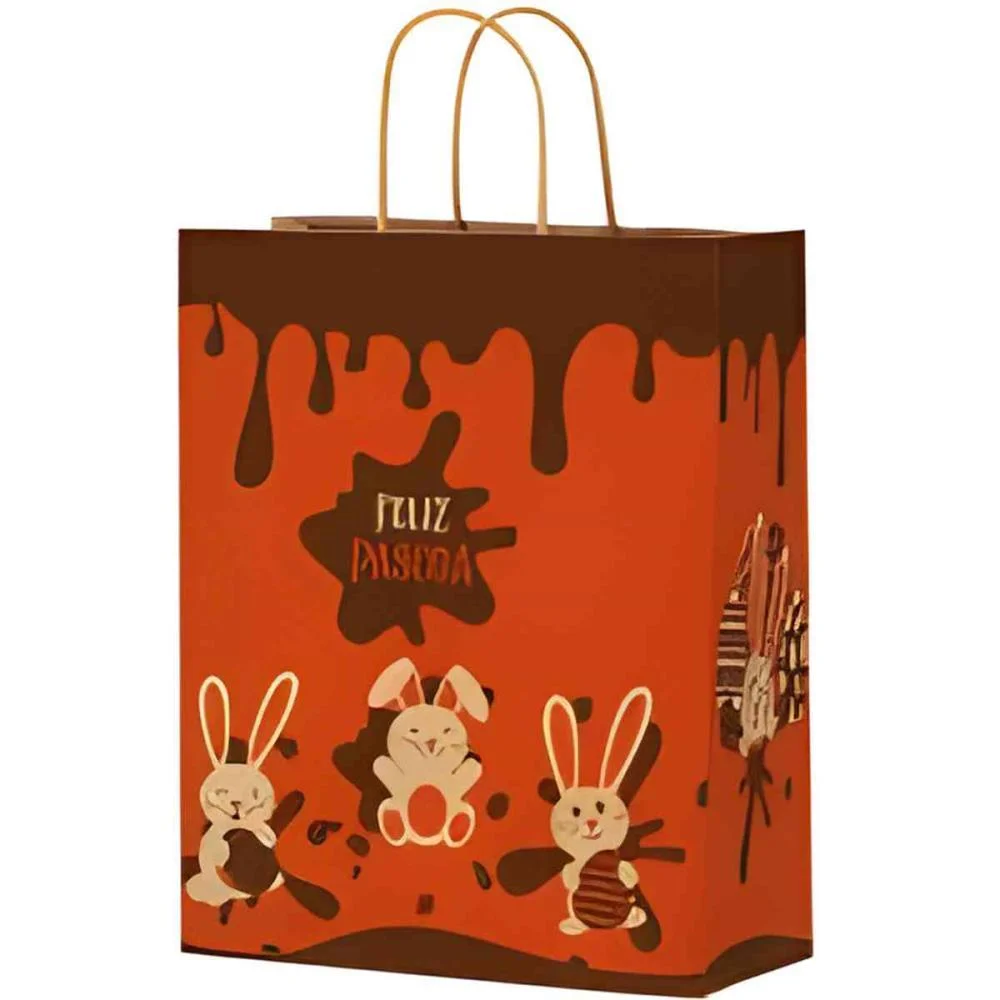 SACOLA PARA PRESENTE DECORADA CHOCOLATIER 29X24X12CM XINGO EMBALAGENS (PCT.C/25) - imagem 2