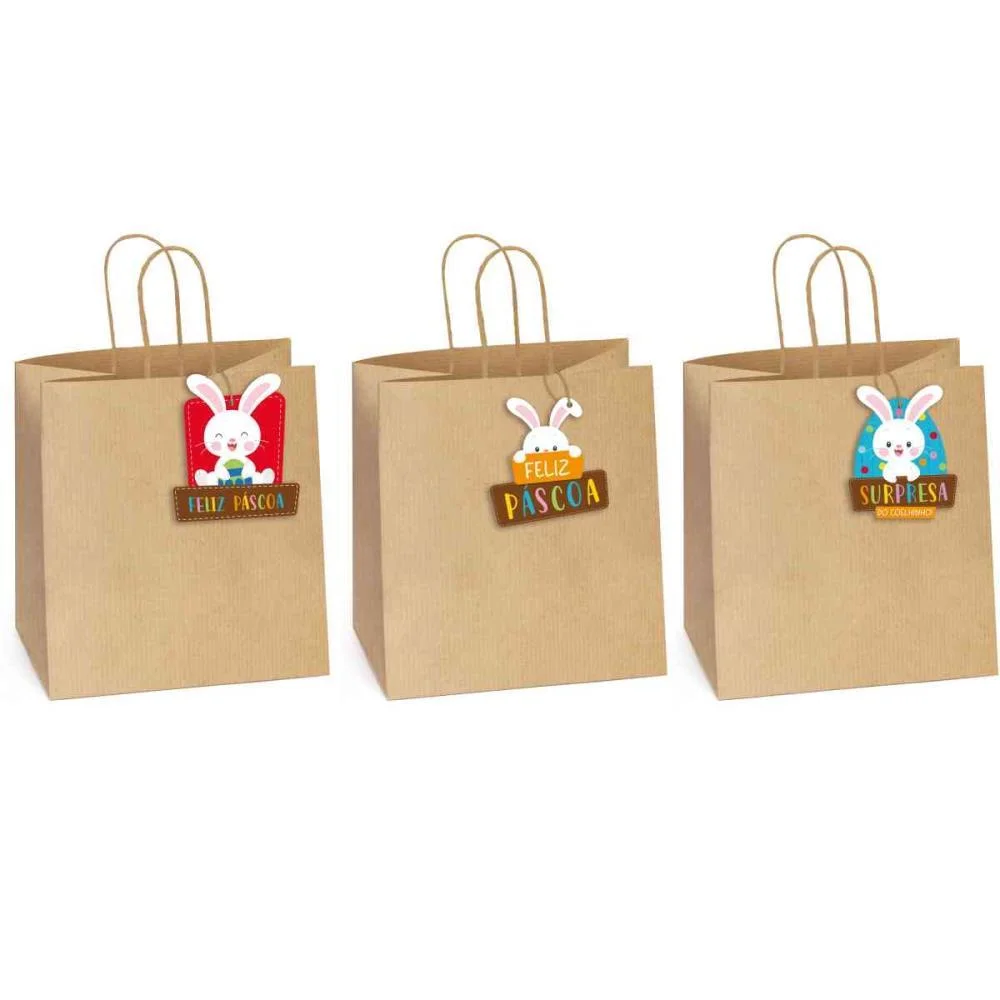 SACOLA DECORADA PASCOA CHOCOMUNDO C/TAG 27,5X22X16CM PACKPEL (PCT.C/10) - imagem 3
