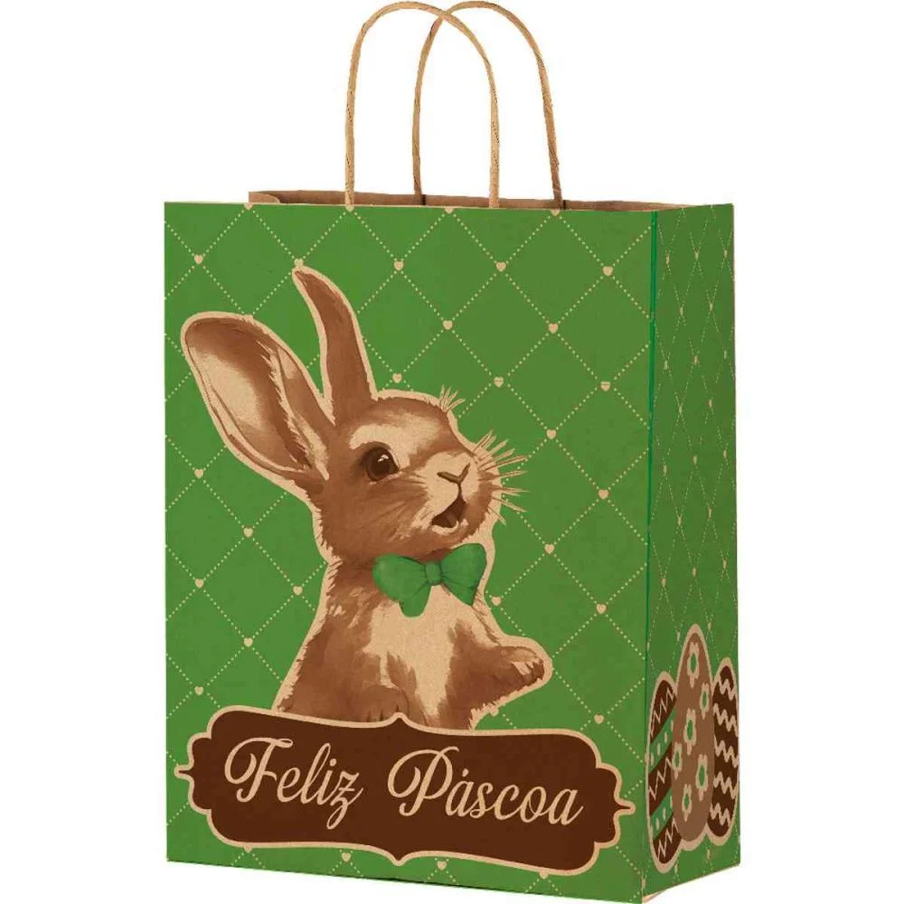 SACOLA DECORADA PASCOA PASCOA RABBIT PP 18X14X7CM FESTCOLOR (PCT.C/10) - imagem 2