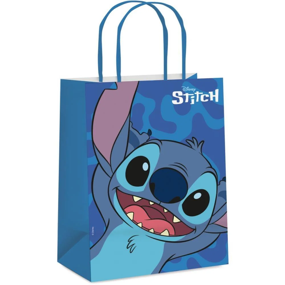 SACOLA PARA PRESENTE DECORADA STITCH M 26X19,5X9,5CM CROMUS (PCT.C/10) - imagem 3