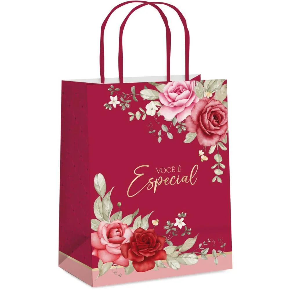 SACOLA PARA PRESENTE DECORADA JULIETA G 32X26,5X13CM PACKPEL (PCT.C/10) - imagem 2