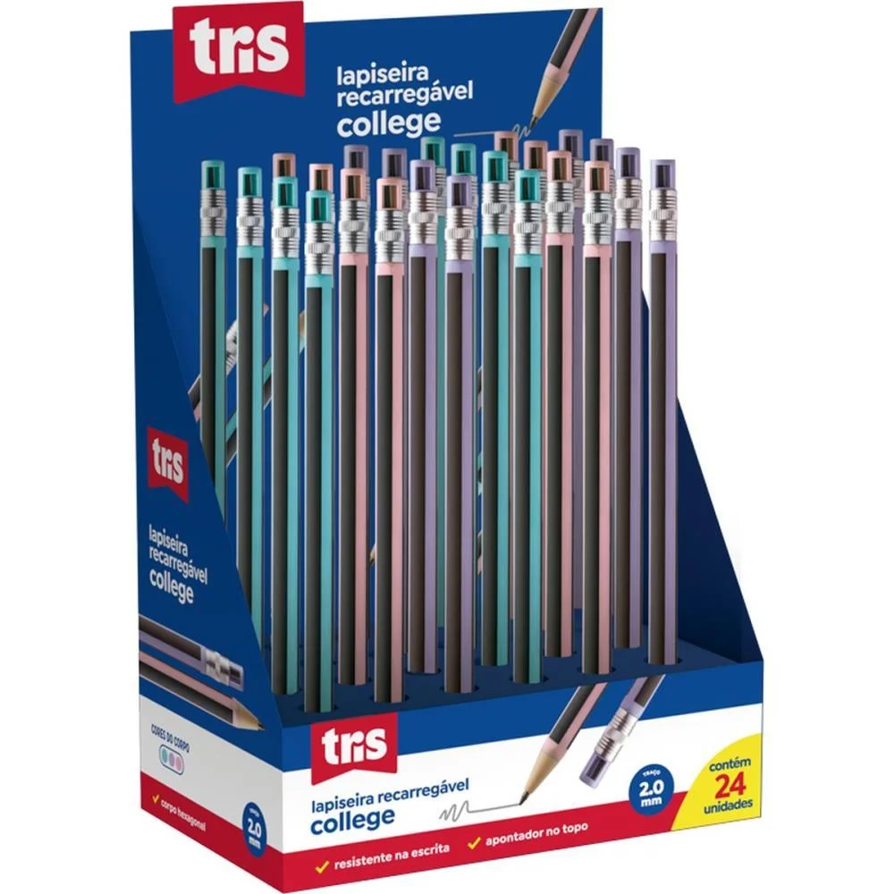 LAPISEIRA 2.0MM TRIS COLLEGE C/APONTADOR SUMMIT (DP.C/24) - imagem 2