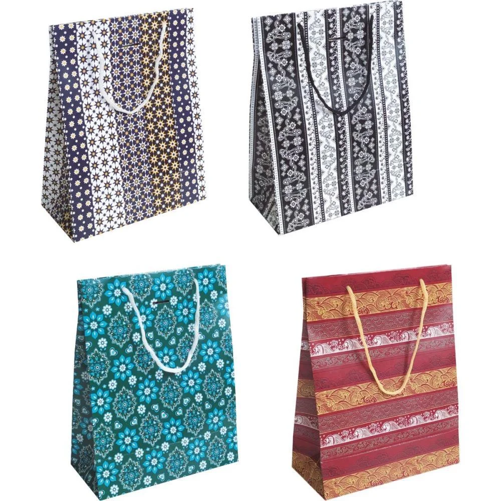 SACOLA PARA PRESENTE DECORADA ARABESCO M 27X21X10 (S) CRISTINA (PCT.C/10) - imagem 3