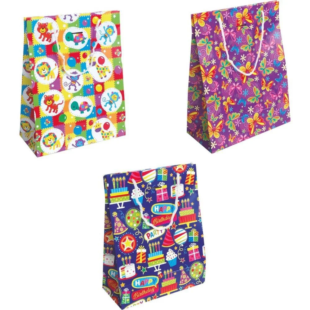 SACOLA PARA PRESENTE DECORADA FESTAS M 27X21X10CM (S) CRISTINA (PCT.C/10) - imagem 2