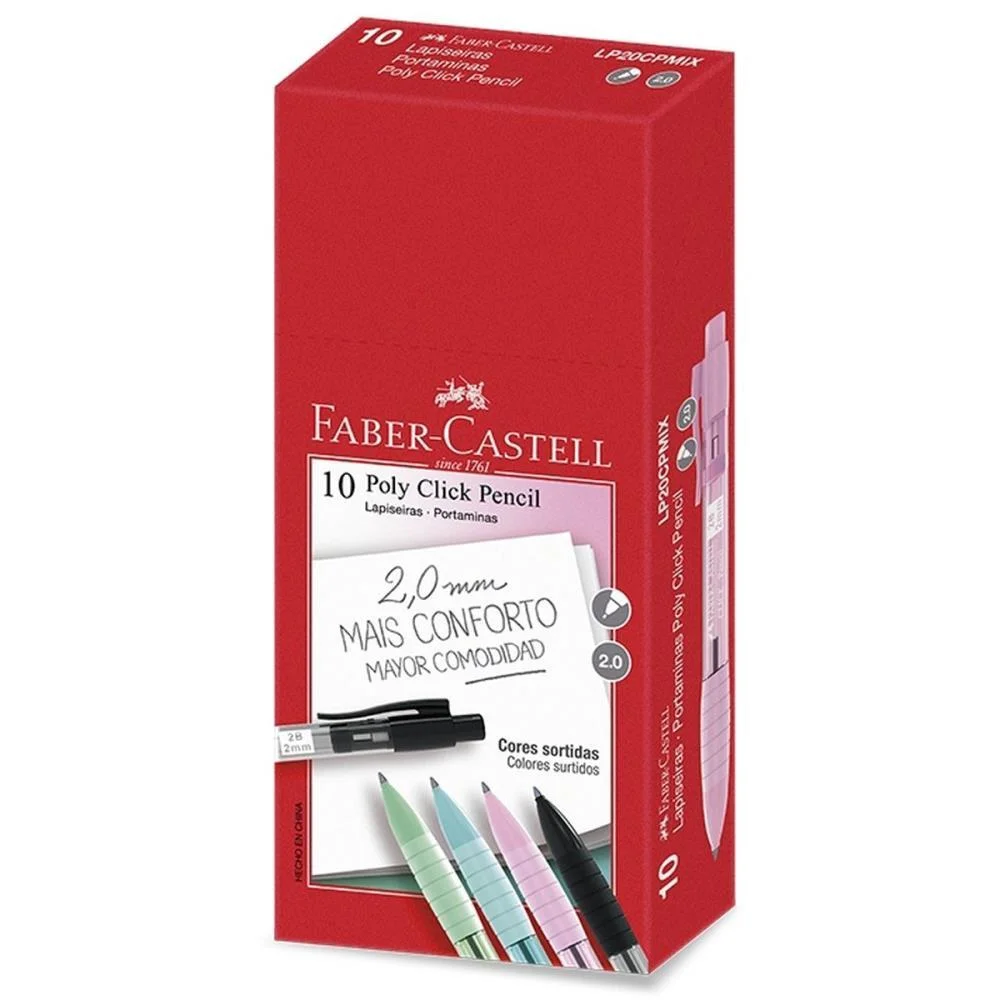 LAPISEIRA 2.0MM CLICK PENCIL MIX (S) FABER-CASTELL (CX.C/10) - imagem 2