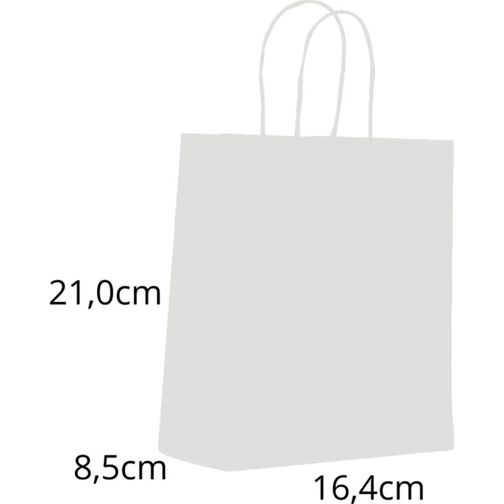 SACOLA PARA PRESENTE LISA BRANCA P 16,4X21X8,5CM SCRITY (PCT.C/10) - imagem 2