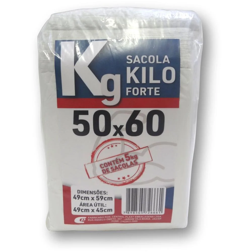 SACOLA PLASTICA 50X60 C/520UNID. KILO FORTE CENTRAL PLAST (PACOTE) - imagem 3
