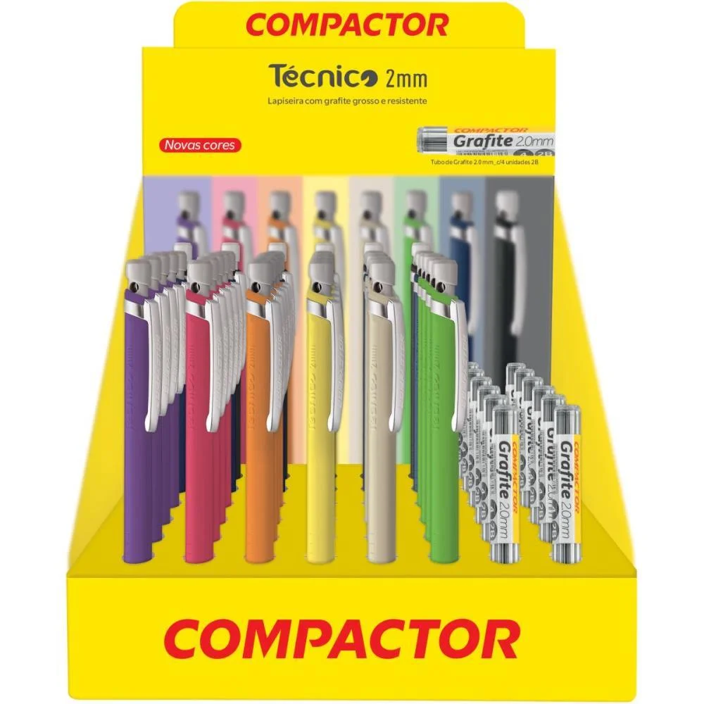 LAPISEIRA 2.0MM TECNICO C/APONTADOR (S) COMPACTOR (DP.C/36) - imagem 3