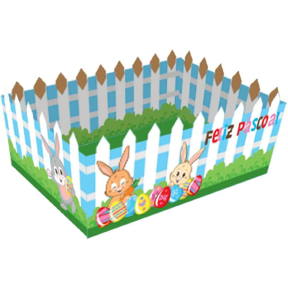 CESTA DE PAPEL PASCOA DIVERTIDA M 21,5X14,5CM FESTCOLOR (PCT.C/03) - imagem 3