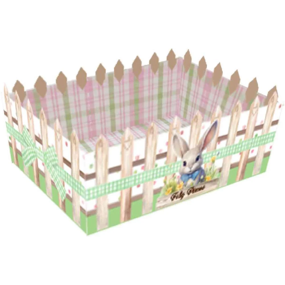 CESTA DE PAPEL PASCOA RABBIT M 21,5X14,5X8,5C FESTCOLOR (PCT.C/03) - imagem 2