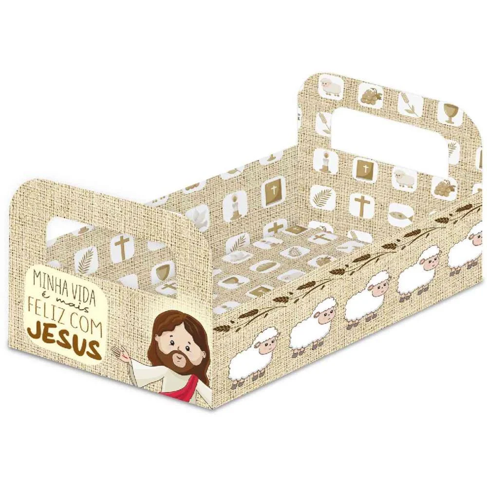 CESTA DE PAPEL PASCOA JESUS M 18,1X12,4CM FESTCOLOR (PCT.C/03) - imagem 3
