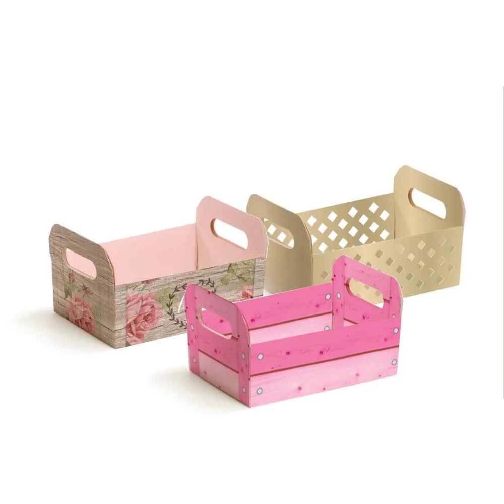 CESTA DE PAPEL CAIXOTE M 22X15X8CM.DECORADO CROMUS (PCT.C/10) - imagem 3