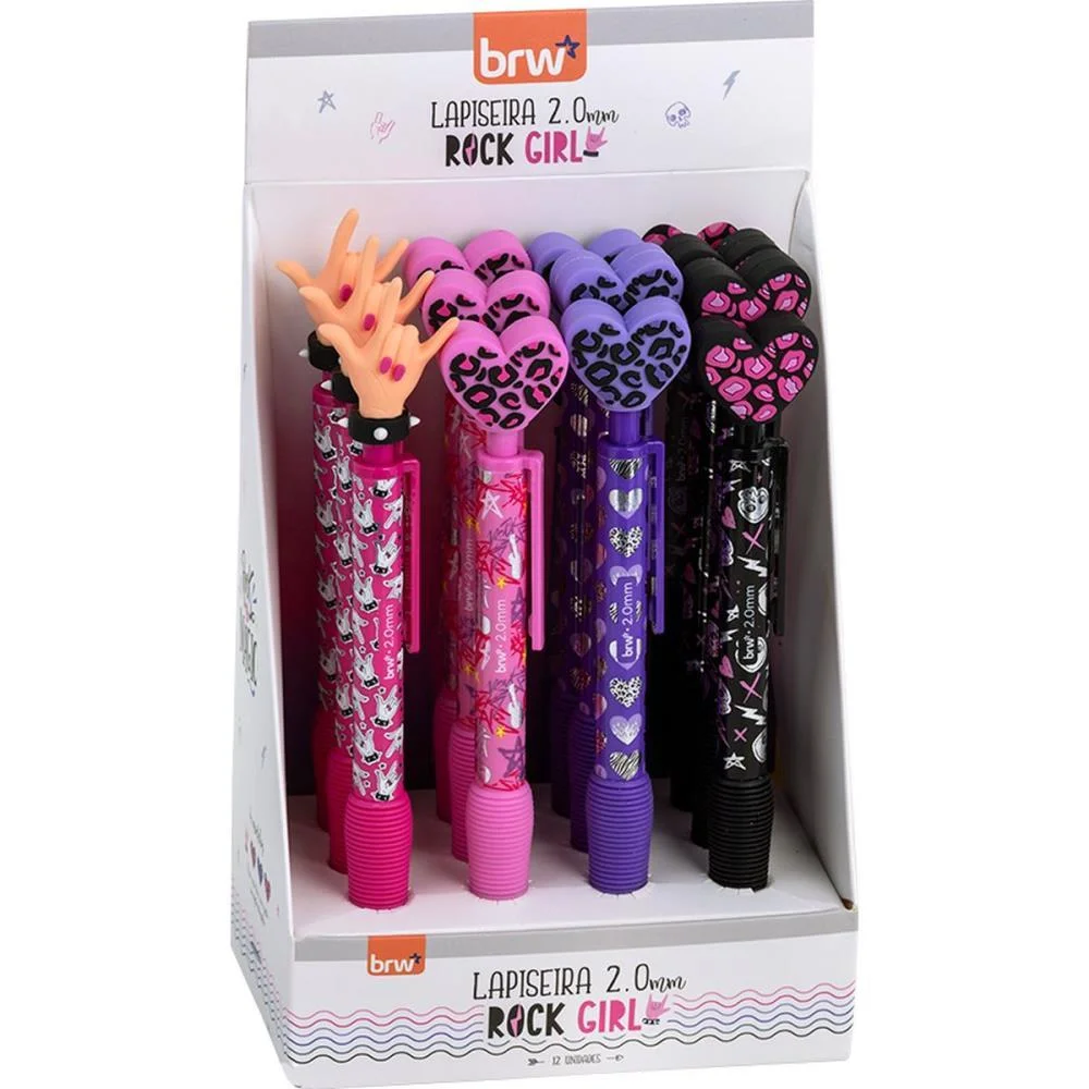 LAPISEIRA 2.0MM DIVERT ROCK GIRL PLASTICA 4MOD BRW (DP.C/12) - imagem 2