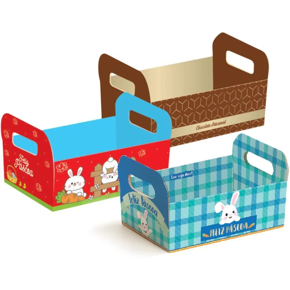 CESTA DE PAPEL CAIXOTE PASCOA G 25X19X10CM(S) PACKPEL (PCT.C/10) - imagem 3