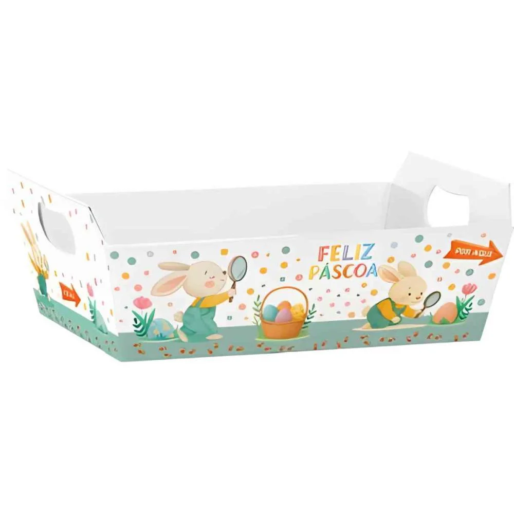 CESTA DE PAPEL CACA AOS OVOS 21X8X15CM XINGO EMBALAGENS (PCT.C/04) - imagem 2