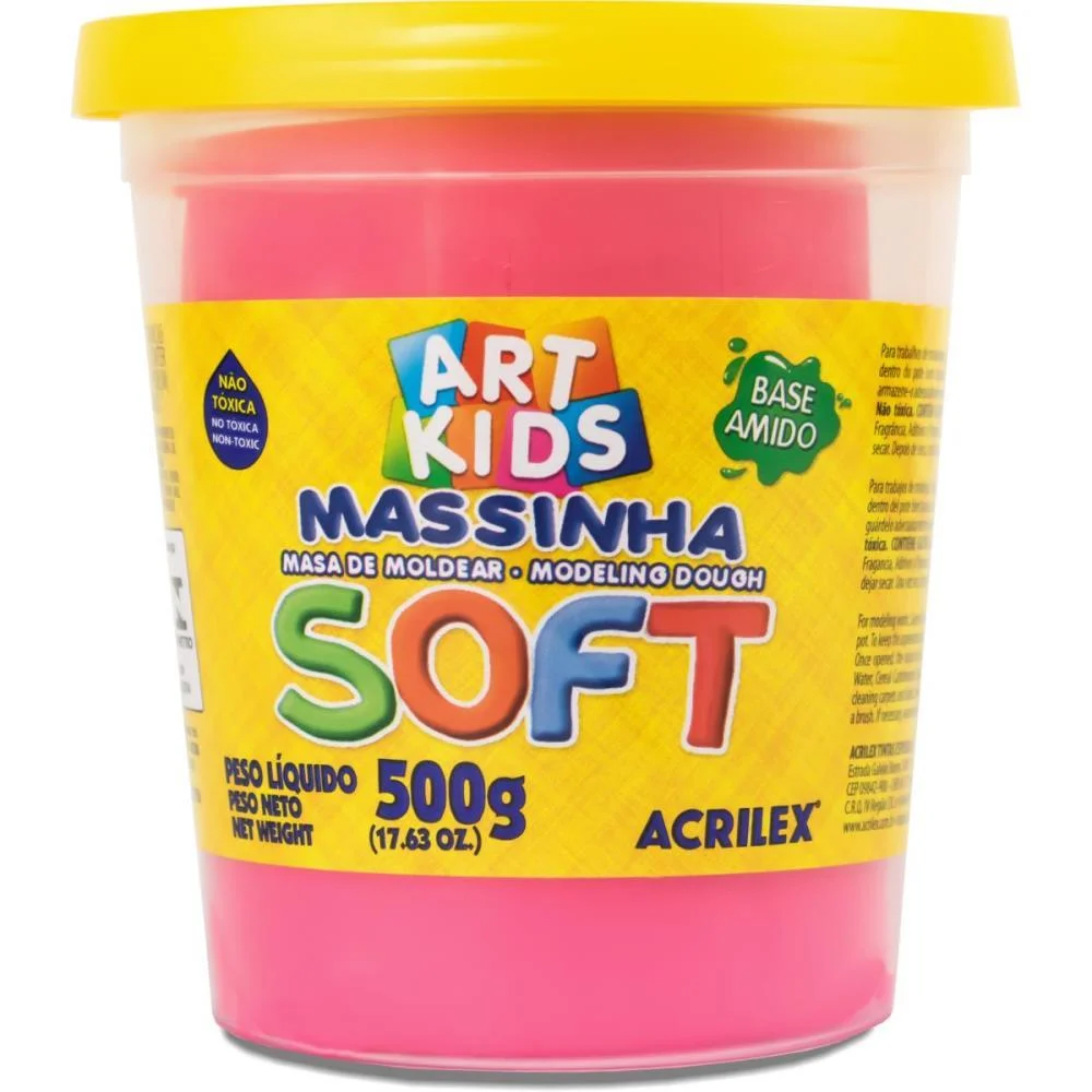 MASSA PARA MODELAR SOFT 500G.MARAVILHA BS.AMIDO ACRILEX (POTE) - imagem 3