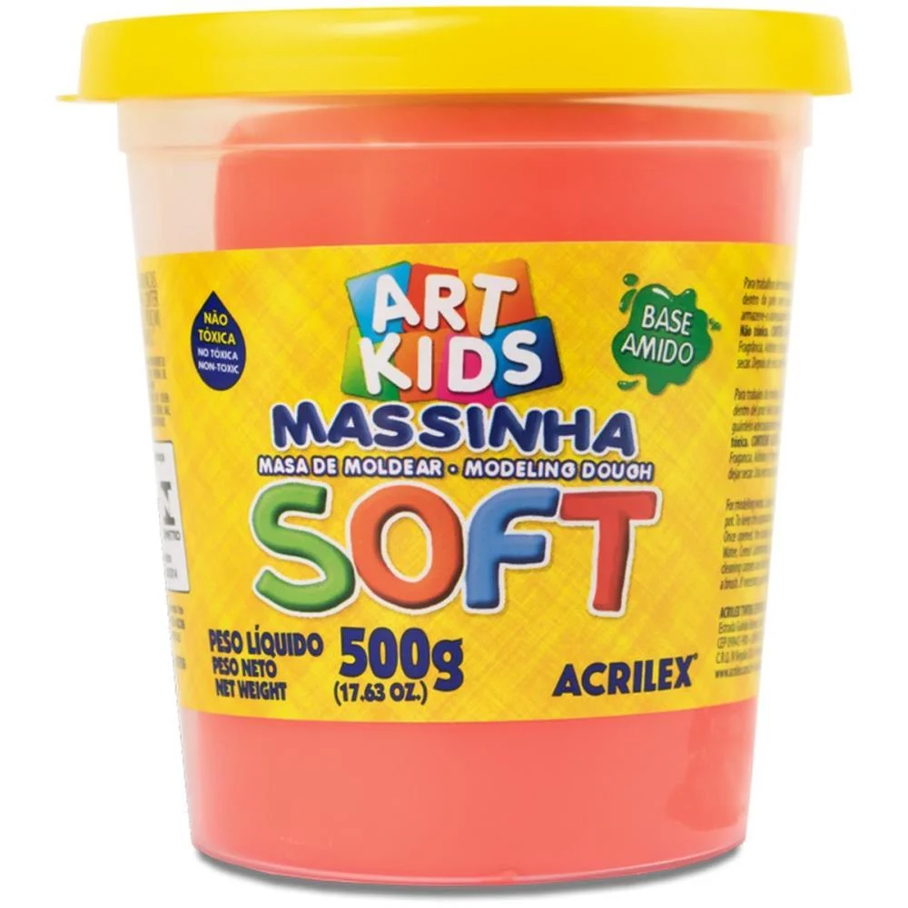 MASSA PARA MODELAR SOFT 500G.VERMELHO BS.AMIDO ACRILEX (POTE) - imagem 2