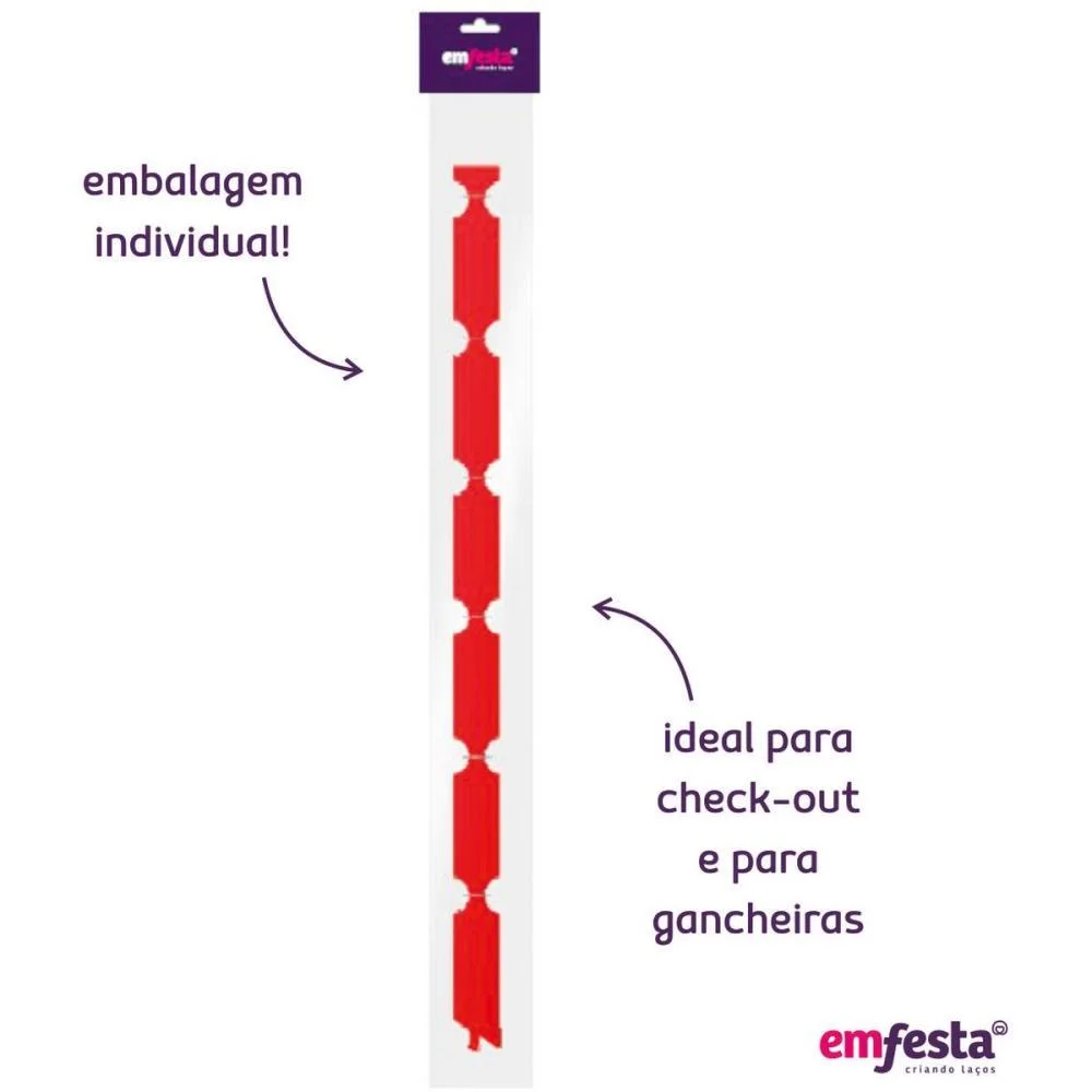 LACO PRONTO LISO 30MMX84CM. FLOR VERMELHA UN/BL EMFESTA (PCT.C/10) - imagem 4
