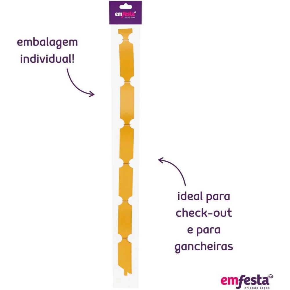 LACO PRONTO LISO 20MMX40CM. FLOR DOURADO UN/BLI EMFESTA (PCT.C/10) - imagem 4