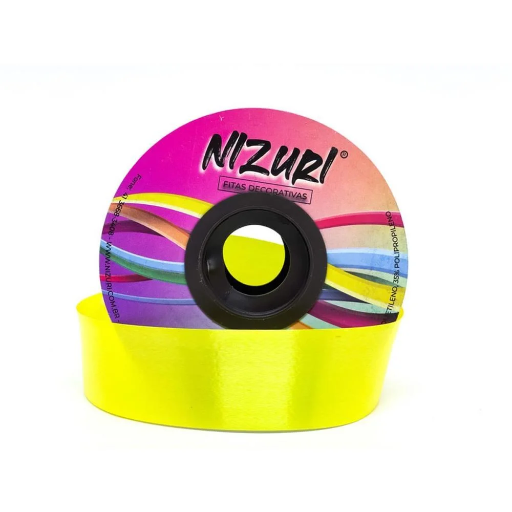 FITA POLI LISA 32MMX50M AMARELO CANARIO NIZURI (ROLO) - imagem 2