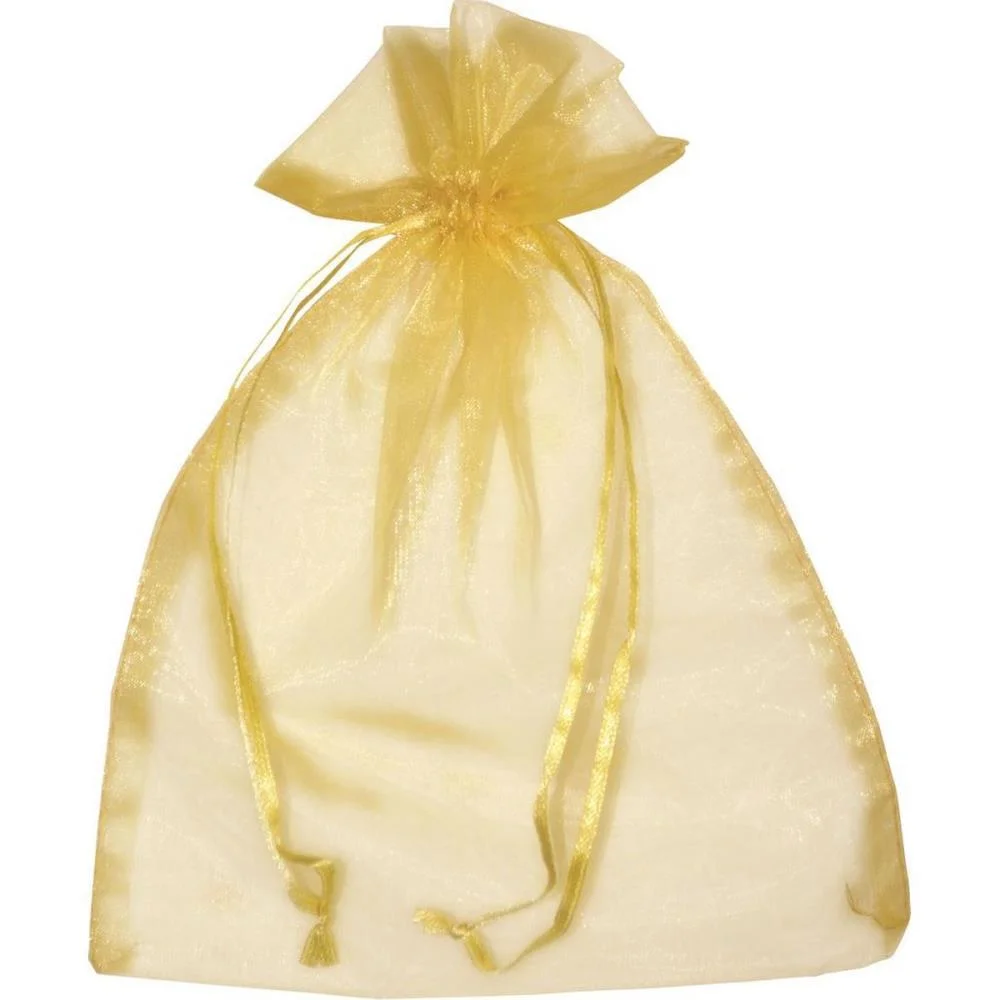 SACO DE ORGANZA OURO 10X15CM KIT (PCT.C/10) - imagem 3