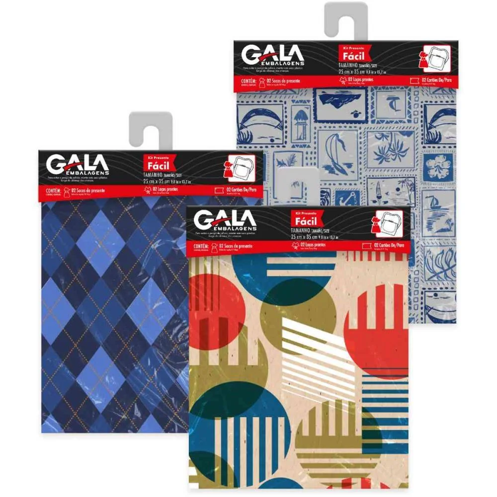 SACO METALIZADO 25X37CM SACO+LACO 25X35CM SORT.BL.C/2U GALA EMBALAGENS (PCT.C/40) - imagem 3