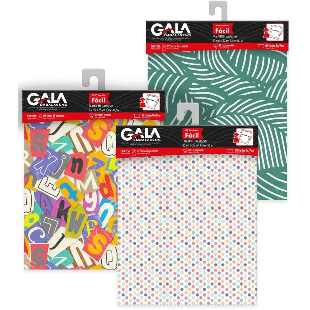 SACO METALIZADO 25X37CM SACO+LACO 25X35CM SORT.BL.C/2U GALA EMBALAGENS (PCT.C/40) - imagem 4