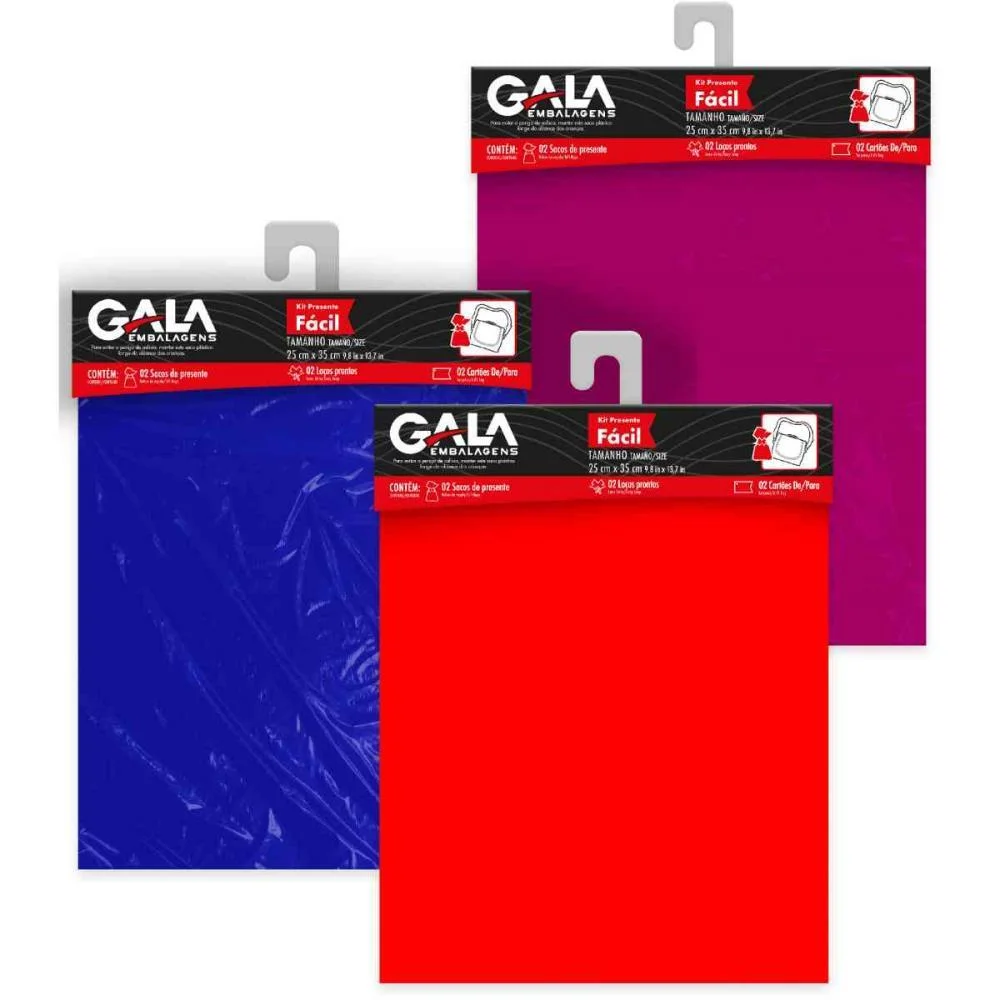 SACO METALIZADO 25X37CM SACO+LACO 25X35CM SORT.BL.C/2U GALA EMBALAGENS (PCT.C/40) - imagem 5