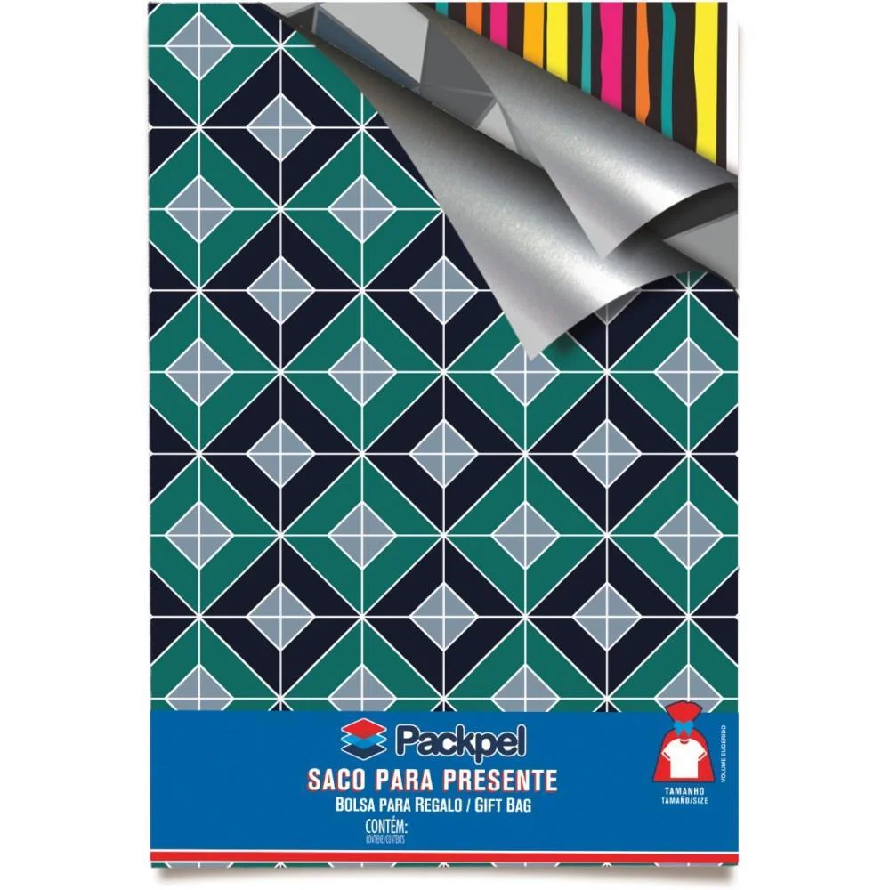 SACO METALIZADO 25X37CM CASUAL SORTIDOS PACKPEL (PCT.C/100) - imagem 3