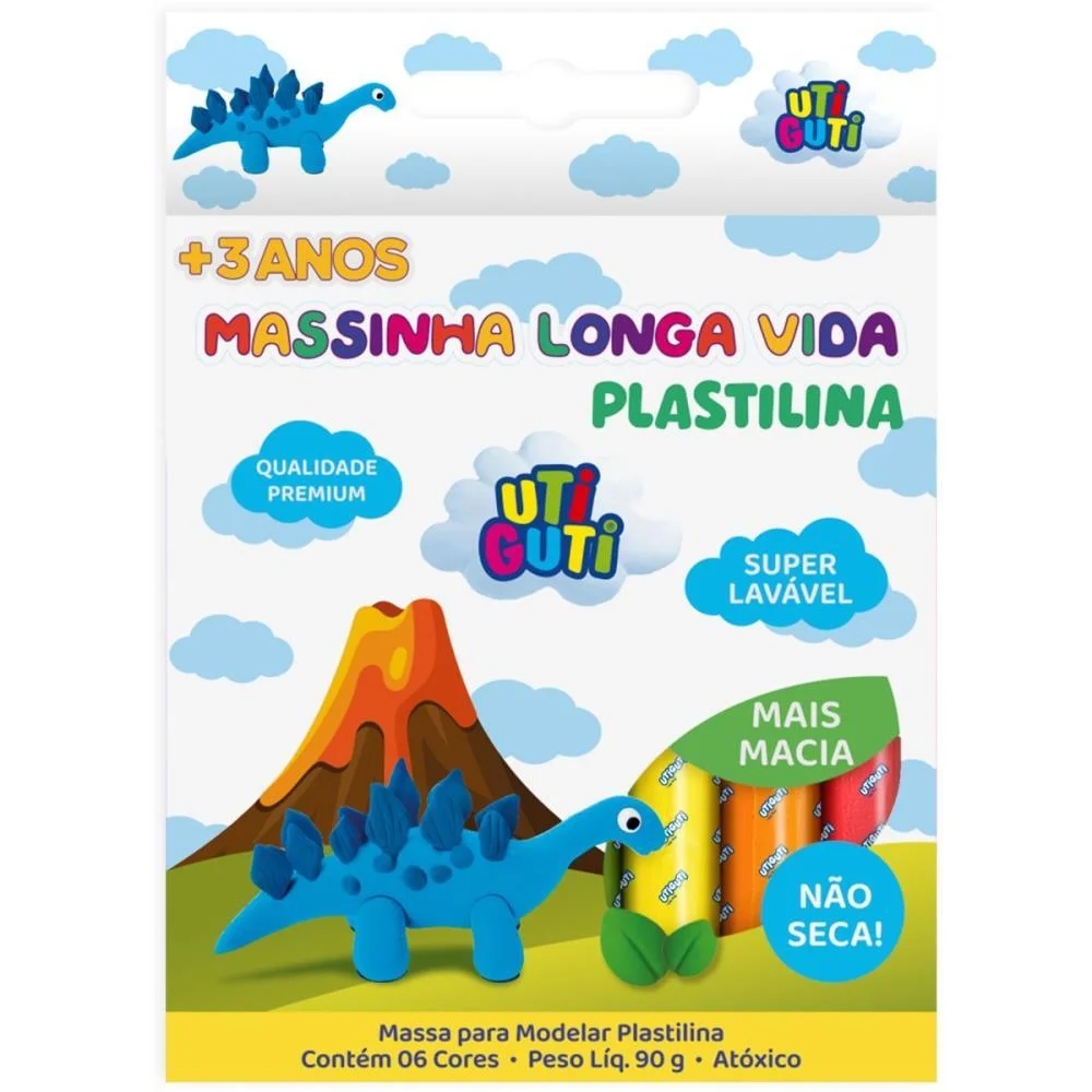 MASSA PARA MODELAR UTIGUTI LONGA VIDA 90G 6CORES CANSON (PCT.C/12) - imagem 2